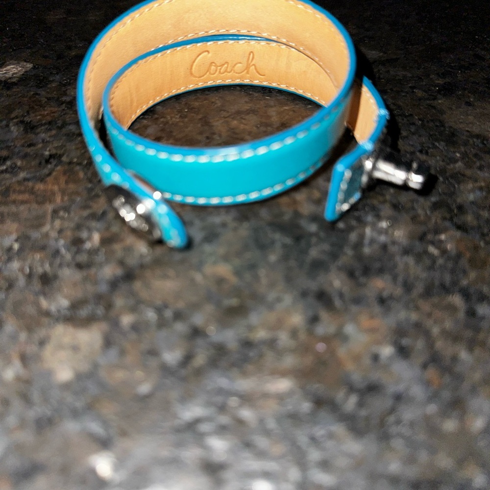 Coach Turquoise Leather Bracelet